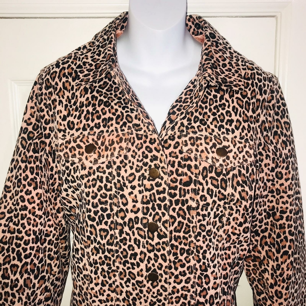 Pamela McCoy LEATHER Leopard Jacket M